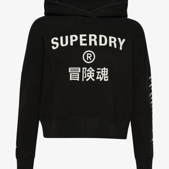Superdry Black Boxy Sweatshirt with Relaxed Fit - Picture 2 of 8
